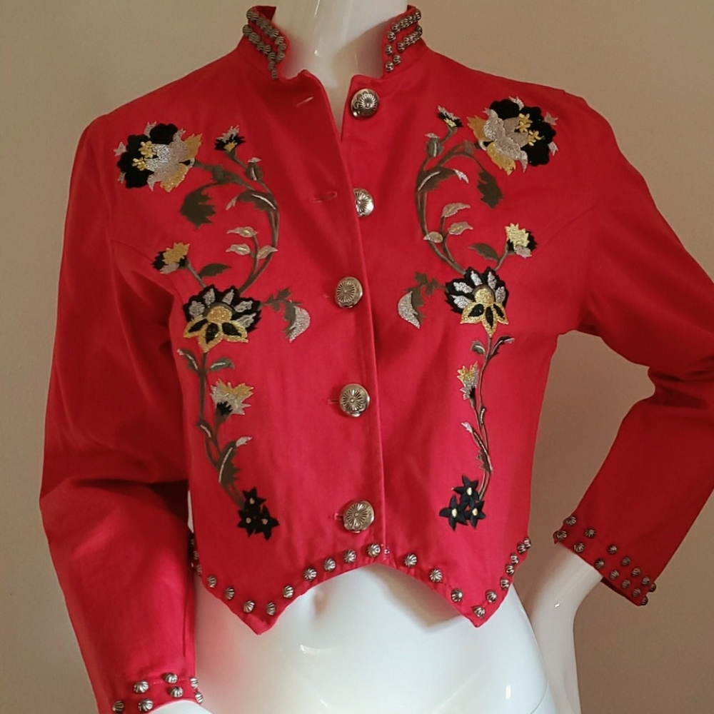 Valencia red embroidered jacket.